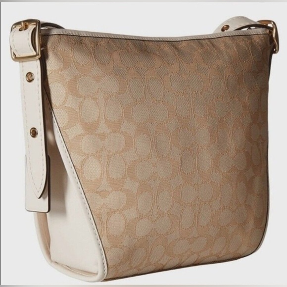 NWOT Coach - Beige & Cream "Jacquard Dufflette" Bag - Picture 3 of 16